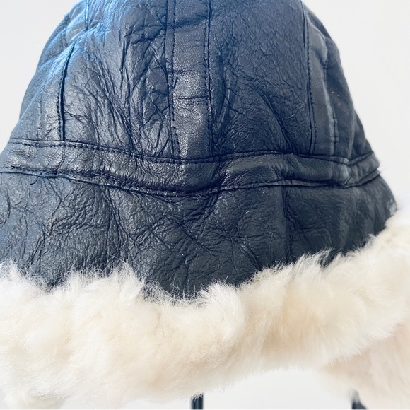 Leather trapper hat